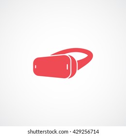 Virtual Reality Red Icon On White Background