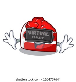 Virtual reality red velvet mascot cartoon