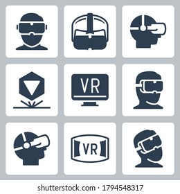 Virtual Reality Related Vector Icon Set in Glyph Style