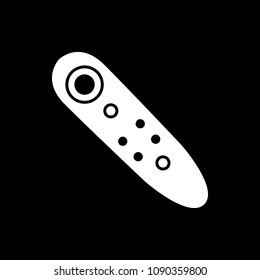 Virtual reality remote control icon. Silhouette Virtual reality remote control vector icon for web design isolated on black background