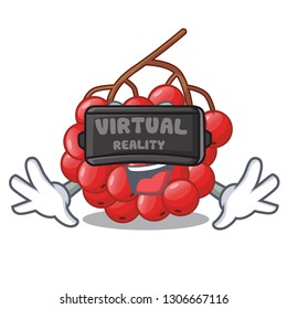 Virtual reality rowan slices fruit cartoon berries shape