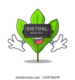 Virtual reality sassafras leaf in the mascot pots