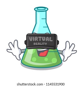 Virtual reality science beaker mascot cartoon