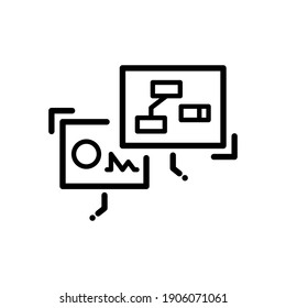 Virtual Reality Screen outline icon, Hologram icon, Vector and Illustration.