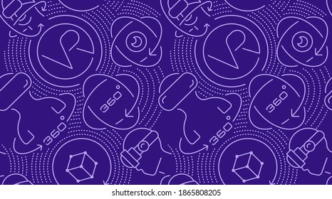 Virtual reality seamless background, line art, this design can be used as a background for a banner or for different kinds of advertisement