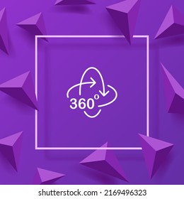 Symbol für virtuelle Realität 3D-Objektmodellierung, Anwendungsentwicklung. Planet mit vr Text. Bogenansicht 360 Grad. Metaverse-Konzept. Vektorsymbol für Unternehmen und Werbung