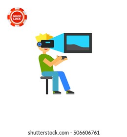 Virtual Reality Shown in Glasses icon