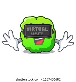 Virtual reality shrub mascot cartoon style