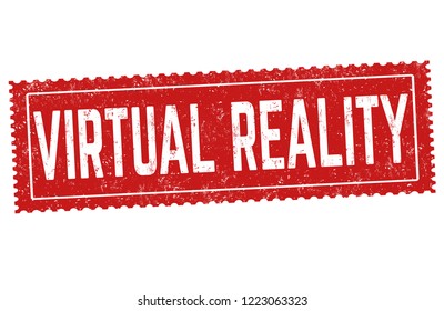 Virtual reality sign or stamp on white background, vector illustration