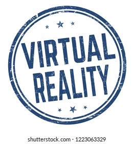 Virtual reality sign or stamp on white background, vector illustration