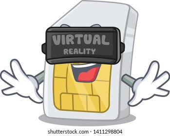Virtual reality simcard isolated with in the cartoon