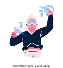 virtual reality simulation illustration vector