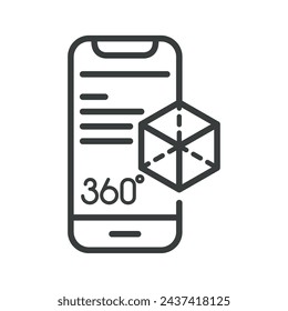 smartphone de realidad virtual 360 ver icono