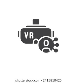Virtual Reality Social vector icon. filled flat sign for mobile concept and web design. VR Social Media glyph icon. Symbol, logo illustration. Vector graphics