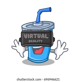 Virtual reality soda drink character cartoon