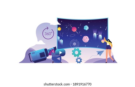 Concepto de ilustración de espacio de realidad virtual para plantilla de página de inicio
