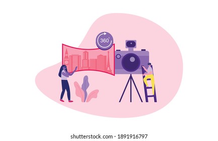 Concepto de ilustración de espacio de realidad virtual para plantilla de página de inicio