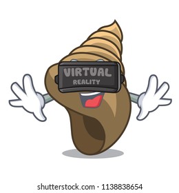 Virtual reality spiral shell mascot cartoon