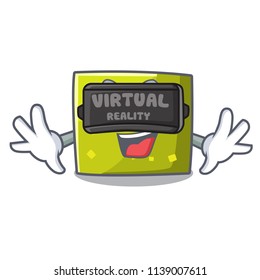 Virtual reality square mascot cartoon style