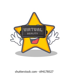 With virtual reality star character cartoon style