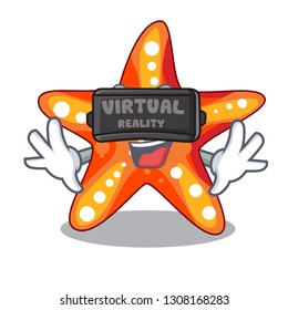 Virtual reality starfish isolated with in the cartoons