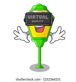 Virtual reality street lamp post in shape cartoon