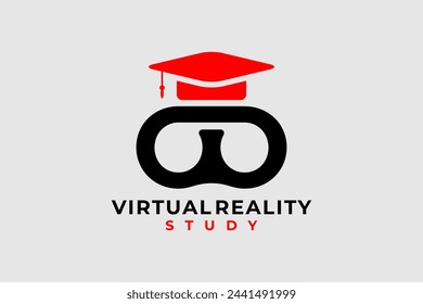 Virtual reality study vector logo design