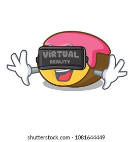 Virtual reality swiss roll mascot cartoon