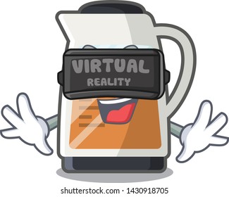 Virtual reality tea maker is served in cartoon bottle