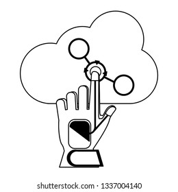 Virtual reality technology in black and white