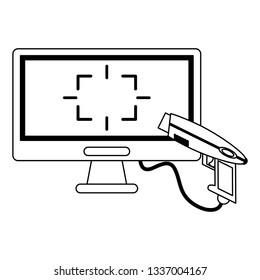 Virtual reality technology in black and white