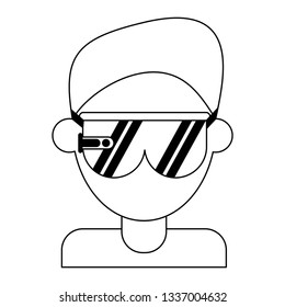 virtual reality technology in black and white