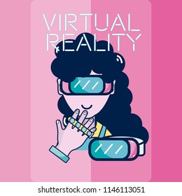 Virtual Reality technology cartoons
