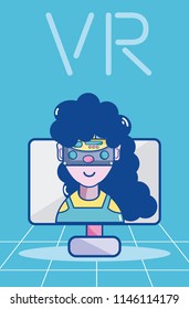 Virtual Reality technology cartoons