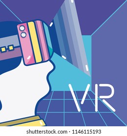 Virtual Reality technology cartoons