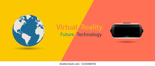 Virtual reality technology concept. Futuristic Innovation Technology and Simulation Concept Symbol. Online medicine technology vector illustration.