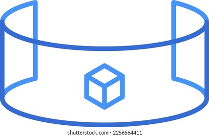 Virtual reality technology icon with blue duotone style. Computing, diagram, download, file, folder, graph, laptop . Vector illustration