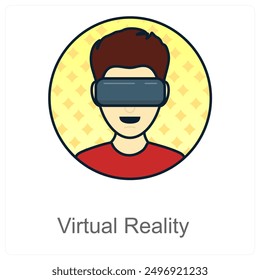 Virtual Reality and technology icon concept