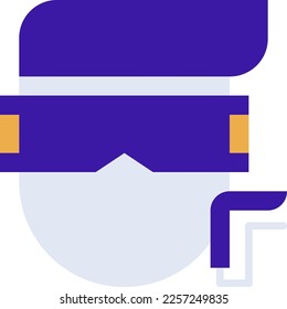 Virtual reality technology icon with purple and orange duotone style. Computing, diagram, download, file, folder, graph, laptop . Vector illustration