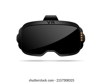 Virtual reality technology, innovation device. Modern futuristic virtual reality glasses. Glasses for entertainment and cyber innovation. Isolated design. Vector.