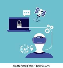 virtual reality technology set icons