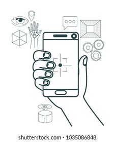virtual reality technology set icons