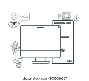 virtual reality technology set icons