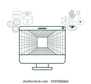 virtual reality technology set icons
