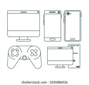 virtual reality technology set icons