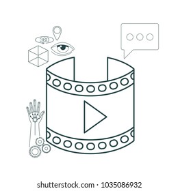 virtual reality technology set icons
