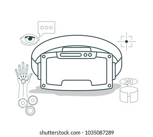 virtual reality technology set icons
