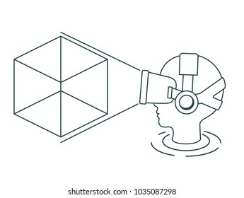 virtual reality technology set icons