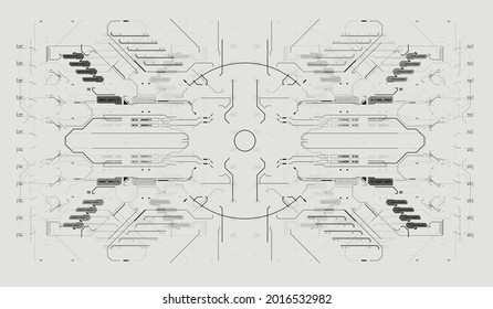 Virtual Reality template. Sci-Fi Modern Graphic Layout. Futuristic VR head-up display design. Cyberpunk graphic illustration. Cyberspace in HUD style. Digital Technology UI Futuristic HUD.