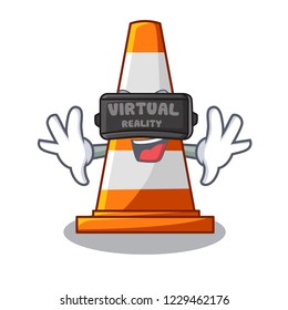 Virtual reality the traffic cone with character shape